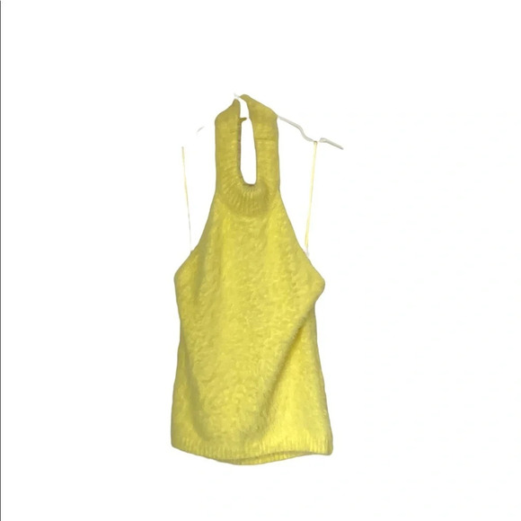 Yellow Halter, Furry open back - Picture 1 of 3